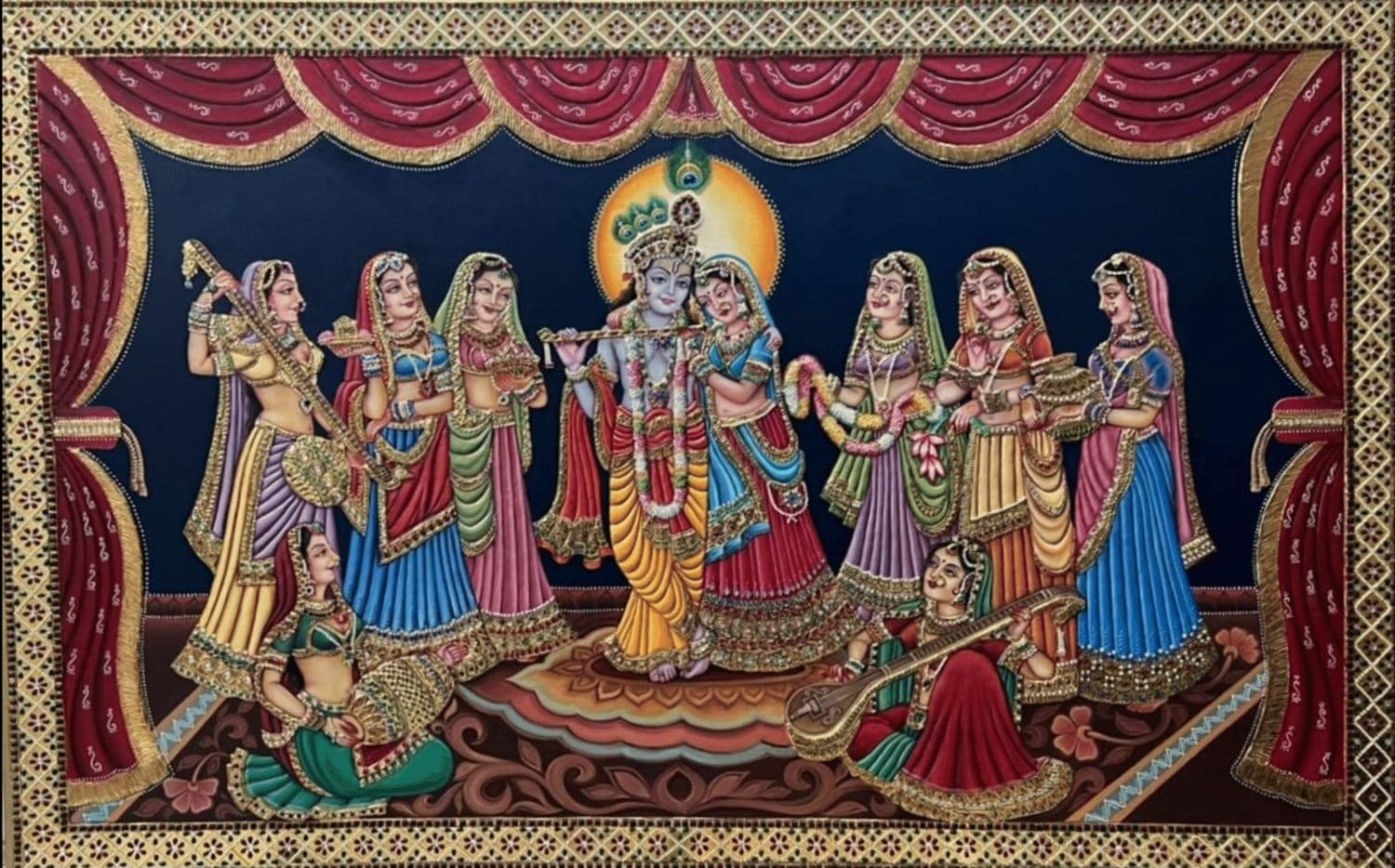 Tanjore painting Radha Krishna