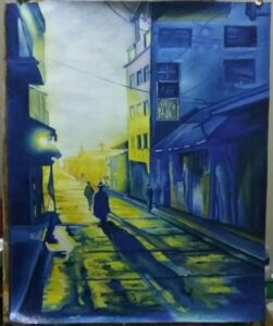street view acrylic painting | ritzy fine arts